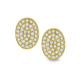 Diamond Pavé Oval Stud Earrings - Dracakis Jewellers